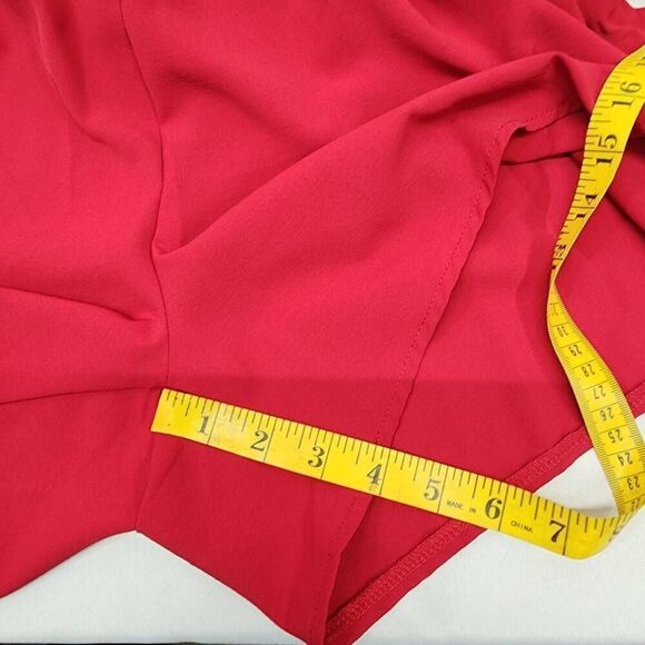 Unbranded Women's Size XL Faux Wrap Romper Dress Red Summer Short-Sleeve - Picture 6 of 6